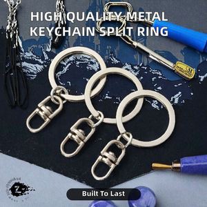 Factory Wholesale High Quality Fashion Metal Carabiner Keychain Split Key <b>Ring</b> Swivel Snap Hook 25Mm Flat <b>Keyring</b> Connector - Product Image 2
