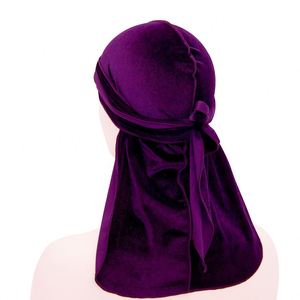 En gros, Turban musulman pour hommes en velours de soie de qualité supérieure, style chapeau de pirate à longue queue, bonnet ondulé et bandeaux, personnalisable avec logo - Product Image 6