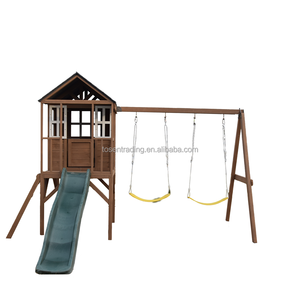 Parque infantil de jardín con tobogán para niños pequeños, columpio de plástico, aro de baloncesto de metal y accesorios de aleación - Product Image 3