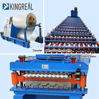KINGREAL Machine de formage de rouleaux de toiture double couche en métal Machine de fabrication de toitures en tôle ondulée IBR Machine de fabrication de tuiles