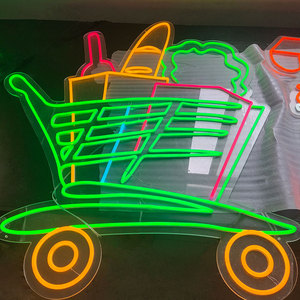 Food Mart Letrero <span class=keywords><strong>de</strong></span> neón Supermercado Letrero <span class=keywords><strong>de</strong></span> neón Tienda <span class=keywords><strong>de</strong></span> comestibles Letrero <span class=keywords><strong>de</strong></span> luz LED - Product Image 1