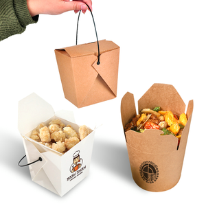 กล่องบะหมี่กระดาษคราฟท์แบบใช้แล้วทิ้งรูปทรงเครื่องบิน ผลิตตามสั่ง ขายดี พร้อมเคลือบ UV พิมพ์โลโก้ สำหรับบรรจุอาหาร บะหมี่กระป๋อง - Product Image 1