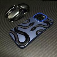Coque de téléphone PC à texture mate double serpent, compatible avec iPhone 17 16 15 14 13 12 11 Pro Max