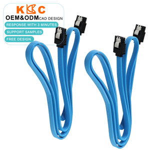 Cable de Datos SATA III de 6 Gbps, Cable Plano Azul, Recto a Recto, Conexión para HDD, SSD, DVD, Longitud Personalizada - Product Image 1