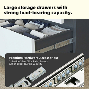 Armoire Modulaire avec Éclairage LED pour Chambre à Coucher, Organisateur de Vêtements avec Tiroirs, Armoire LED Durable - Product Image 3