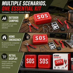 Caja Metálica <span class=keywords><strong>de</strong></span> Supervivencia para Exteriores, Kit <span class=keywords><strong>de</strong></span> <span class=keywords><strong>Primeros</strong></span> <span class=keywords><strong>Auxilios</strong></span> para Camping - Product Image 2