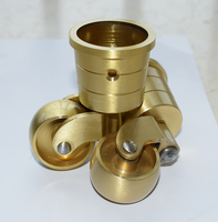 Roue pivotante en laiton massif pour insert de tasse, roulettes de meuble en laiton poli pour canapé vintage, chaise, quincaillerie d'armoire