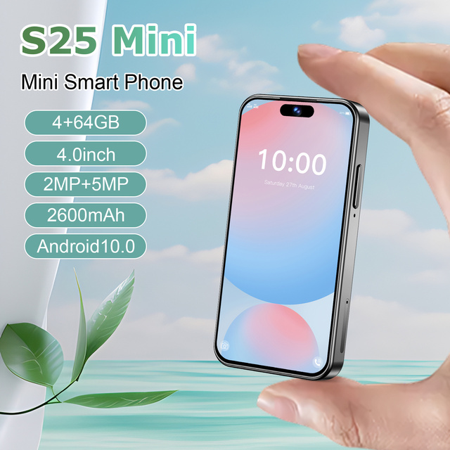 Basic Imaging S25 Mini Smartphone 5MP Rear+2MP Front Camera 4.0 Inch HD 90Hz Screen MTK6737 4GB+64GB 2600mAh 3G Android 10