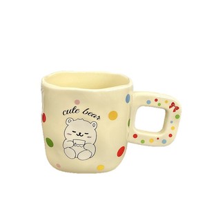 Taza de cerámica con diseño de oso, forma cuadrada, para café, té, regalo, uso general - Product Image 1