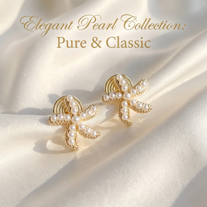 Orecchini a Clip Eleganti in Ottone con Perle e Zirconi a Forma di Fiore, Orecchini Pendenti a Spirale Placcati in Oro 18k, Regalo - Product Image 1