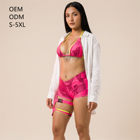 Ensemble de maillot de bain bikini Jouvert, maillot de bain de carnaval, tenue de plage Crop Over Monday, maillot de bain imprimé intégral, ligne A, pour fête et célébration des Caraïbes, OEM