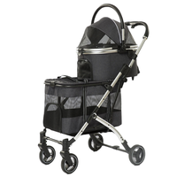 Poussette pour animaux de compagnie pliable de haute qualité, à deux roues doubles, pour deux chiens, poussette double pour chiens