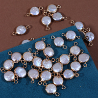 9-10mm bouton baroque placage bordure en or perle naturelle bijoux à bricoler soi-même accessoires perle en vrac en gros