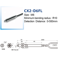 Sonde de capteur à fibre optique à réflexion diffuse Chanko série CX2 haute précision M6, remplaçant les capteurs FU-67G FU-6F