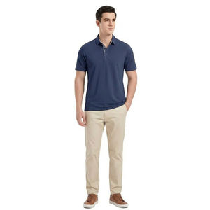 Camisa Polo de Manga Corta, Talla Grande, con Botones y Cuello, para Hombre, Sin Logotipo, Algodón de Alta Calidad - Product Image 1