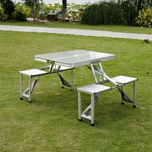 Tavolo per feste da campeggio all'aperto per 4 valigie portatili Set tavolo e sedie da esterno in alluminio - Product Image 3
