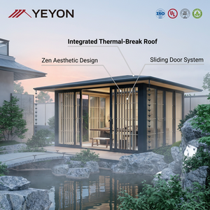 Yeyon 2026 OEM <span class=keywords><strong>Kit</strong></span> de pavillon de jardin et de salon de thé de style zen moderne avec toit incliné intégré, véranda extérieure résidentielle en verre - Product Image 1