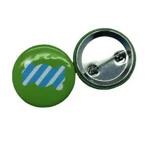 Custom souvenir metal promotional button badges with sticker