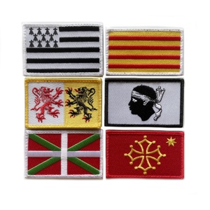 Kunden spezifische okzita nische Kreuz Gwenn Ha Du Logo Stickerei Flagge Frankreich Normandie gestickte Patches - Product Image 1