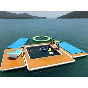 Piscines flottantes gonflables pour yachts, plateformes flottantes modulaires pour <span class=keywords><strong>loisirs</strong></span> marins, piscine et espace de détente avec toboggan - Product Image 1