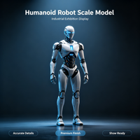 Modèle de robot humanoïde à l'échelle pour l'affichage en salle d'exposition et sur stand de salon professionnel