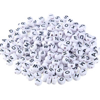 Perles acryliques rondes plates à lettre unique pour la fabrication de bijoux, bracelets et colliers faits main DIY