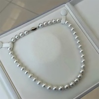Collier de perles de haute qualité, diamètre 10-12 mm, parfaitement rondes, avec de petits défauts, perles Edison provenant d'huîtres.