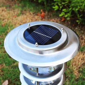 Lámpara <span class=keywords><strong>Solar</strong></span> de Columna para Jardín, Césped, Villa, Exterior, Hogar, Impermeable, Simple, LED, Acero Inoxidable - Product Image 4