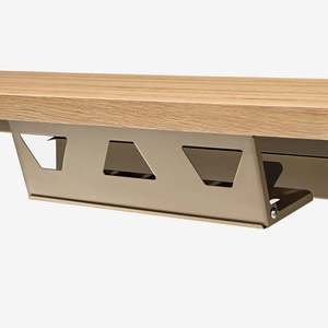 Produits tendance 2026 Nouveautés Bureau debout à base trapézoïdale avec bord biseauté, bureau réglable en <span class=keywords><strong>hauteur</strong></span> à double moteur en bois - Product Image 4