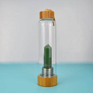 Bouteille d'eau à couvercle en cristal d'élixir <span class=keywords><strong>de</strong></span> bambou avec pointe en cristal naturel bouteille d'énergie <span class=keywords><strong>de</strong></span> baguette d'obélisque <span class=keywords><strong>de</strong></span> guérison - Product Image 5