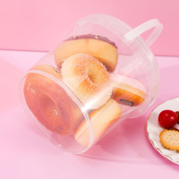 Bocaux en plastique de 1kg avec couvercle inviolable pour aliments, desserts, jus, bocaux en plastique transparent avec poignée
