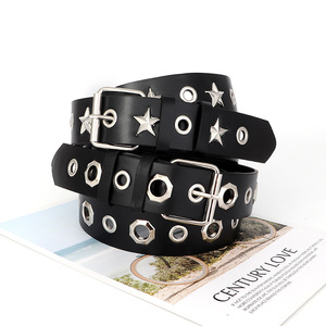 <span class=keywords><strong>Ceinture</strong></span> <span class=keywords><strong>en</strong></span> <span class=keywords><strong>cuir</strong></span> PU noir faite à la main à trois rangées Punk Rock Star avec boucle <span class=keywords><strong>en</strong></span> alliage cloutée <span class=keywords><strong>en</strong></span> pyramide nickelée <span class=keywords><strong>Ceinture</strong></span> <span class=keywords><strong>en</strong></span> <span class=keywords><strong>cuir</strong></span> décontractée Hip-Hop pour femmes - Product Image 5