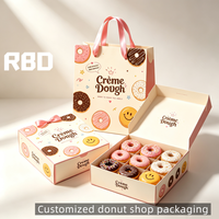 Kit d'emballage de pâtisserie en papier kraft recyclable de luxe, fermeture magnétique, boîte cadeau pour gâteau ou beignets, logo imprimé, laminage mat