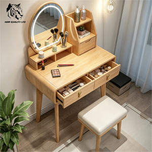 chinese factory cheapest customizable large stock ready to ship mirror dresser new fashion bedroom furniture wood <b>drawer</b> dresser - Product Image 2