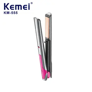Kemei Km-555 Wireless Cordless Ceramic Straightener Flat Iron Usb Rechargeable Mini Portable Flat Iron With Led Indicator