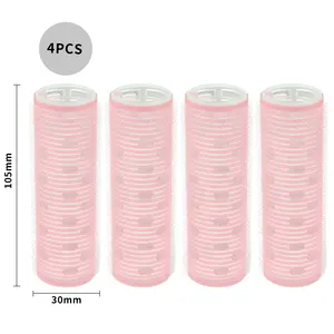 30x105mm 4 Pieces/Bag In Stock Aluminum Core Hair Roller Set Hair Curlers Tool Fast Heat Self Grip Velcroes Rollers