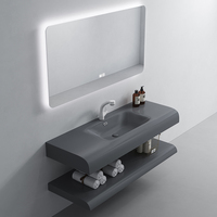 Lavabos modernes à poser, lavabo rond pour salle de bain, vasque de salle de bain avec miroir