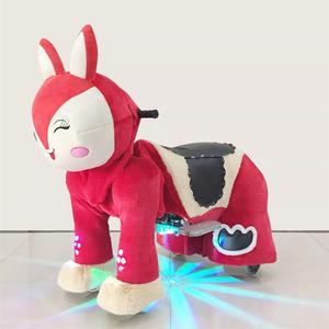 Grosir mainan kuda goyang Unicorn tunggangan elektrik untuk anak-anak dewasa terbuat dari mainan hewan plastik mewah desain beruang tipe listrik - Product Image 4