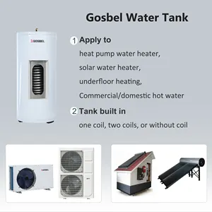 Gosbel CE Approved Custom Heat Pump Domestic Water Tank Hot Water Boiler 300 Liters Buffer Tank Floor Heating Solar