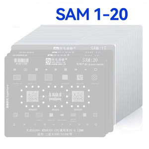Amaoe แผ่นฉลุสำหรับ reballing CPU BGA ขนาด0.12มม. สำหรับ <span class=keywords><strong>Samsung</strong></span> SAM 1-20 IC การบัดกรีซ่อมแซมการทำจากแผ่นเหล็กเคลือบดีบุก - Product Image 2