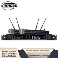 Microphone sans fil professionnel haut de gamme True Diversity un-vers-deux, micro dynamique U-band A-600, ensemble avec alimentation externe pour rack