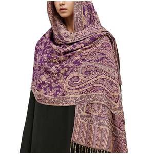 Écharpe de haute qualité, nouvelle, haut de gamme, style ethnique vintage, imprimé fleur de noix de cajou, luxe léger, femmes, pashmina, hijabs, cape, écharpe à franges - Product Image 1