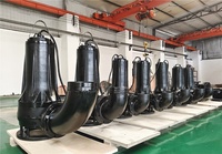 Pompe submersible industrielle en acier inoxydable pour eaux usées, débit 10-600 m³/h, puissance moteur 0,75-55 kW, pour transfert d'eaux usées longue distance