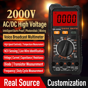 Fn40kglr Sk-955a มัลติมิเตอร์ดิจิตอล1000V 20A NCV ตรวจจับสดด้วยการออกแบบให้กันฝุ่น - Product Image 3