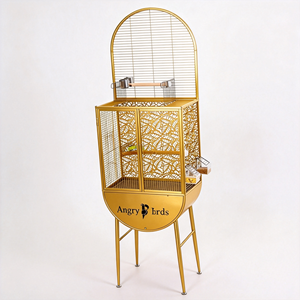 Grande cage à oiseaux en métal, type villa, à 3 niveaux, avec conception anti-évasion pour perroquets, calops et pinsons - Fournitures pour animaux de compagnie - Product Image 5
