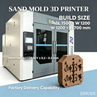 Imprimante 3D industrielle à jet de liant AXIOM3D DZ1500, 1500x1200x700mm, haute efficacité, production automatique de moules de fonderie