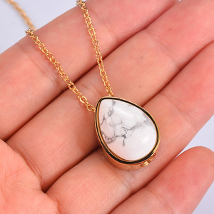 Collier de cendres de crémation en acier inoxydable minimaliste Collier d'urne de crémation en pierre naturelle pour animaux de compagnie - Product Image 5