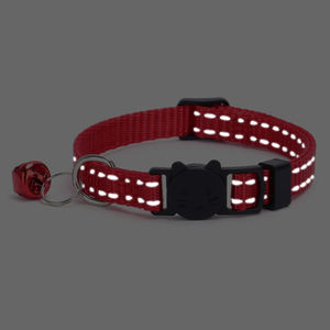 <span class=keywords><strong>Collar</strong></span> de gatito para gato occidental pequeño, 11 colores, nailon reflectante, fácil de ajustar, cintas de campana de seguridad, <span class=keywords><strong>Collar</strong></span> de nailon para mascotas Breakaway - Product Image 5