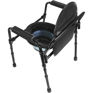 Sedia Comoda PEPE P40012 Nera con Seduta Regolabile, Sedia per WC, Sedia da Doccia per Anziani - Product Image 1