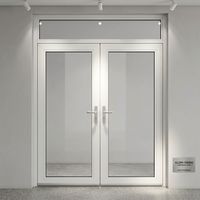 Porte à double battant chinoise moderne, durable, personnalisée, en acier inoxydable, avec verre trempé à rupture de pont thermique et étanche